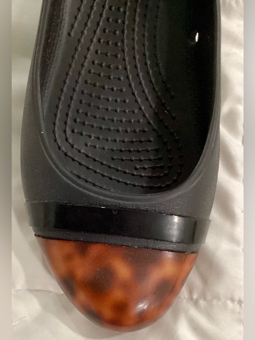 Crocs Women's Size 8 Gianna Alice Black Ballet Flats W/Tortoiseshell Toe-RETIRED - Picture 4 of 11